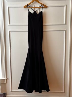 Azazie Black Spaghetti-Strap Mermaid Gown